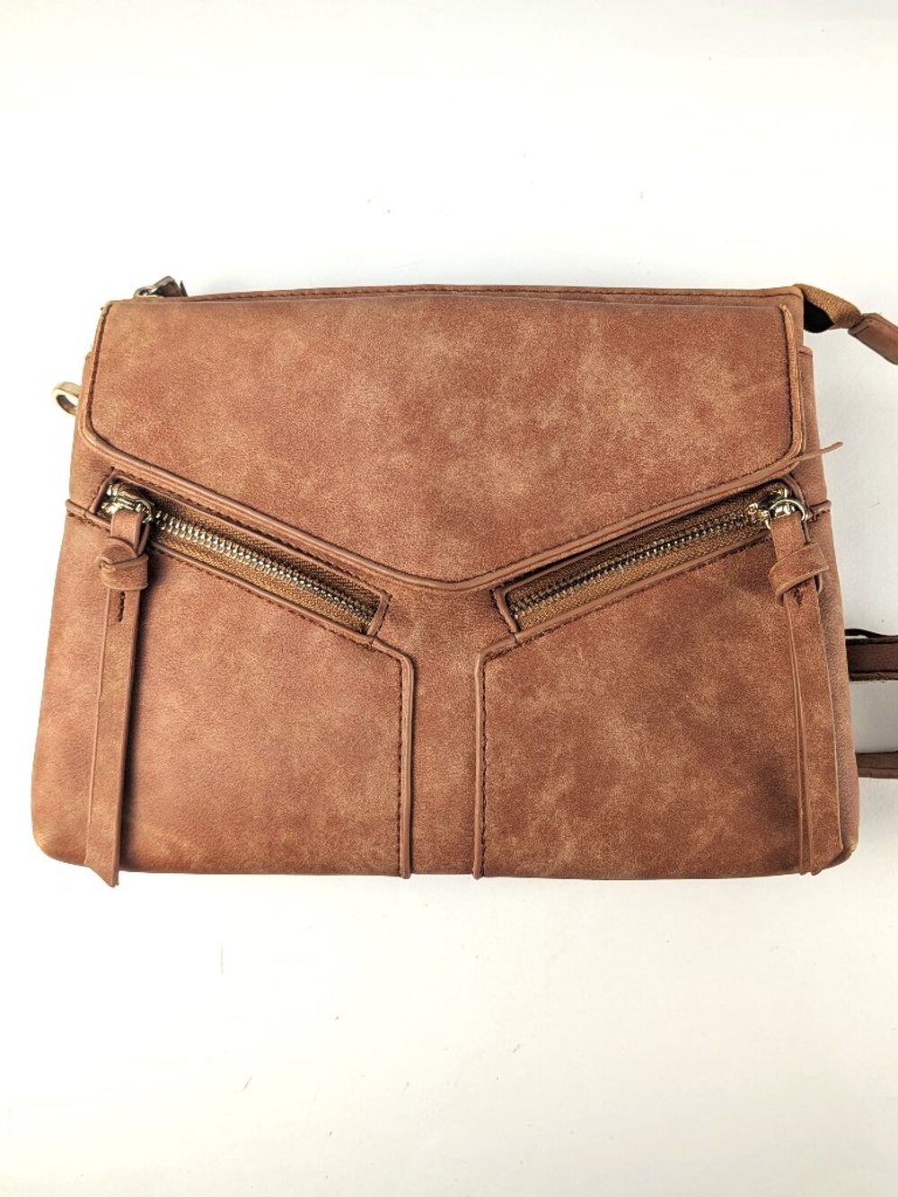 Free People Light Brown Faux Leather Crossbody Purse